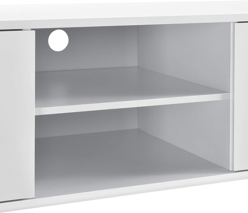 [en.casa] Fernsehtisch - Weiss 34,5x120x40 cm - TV Lowboard Board Fernseher Schrank Unterschrank, We