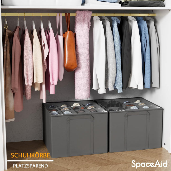 SpaceAid Schuh-Organizer für Schrank, faltbare Schuhaufbewahrungsbehälter, Körbe, Boxen mit verstell