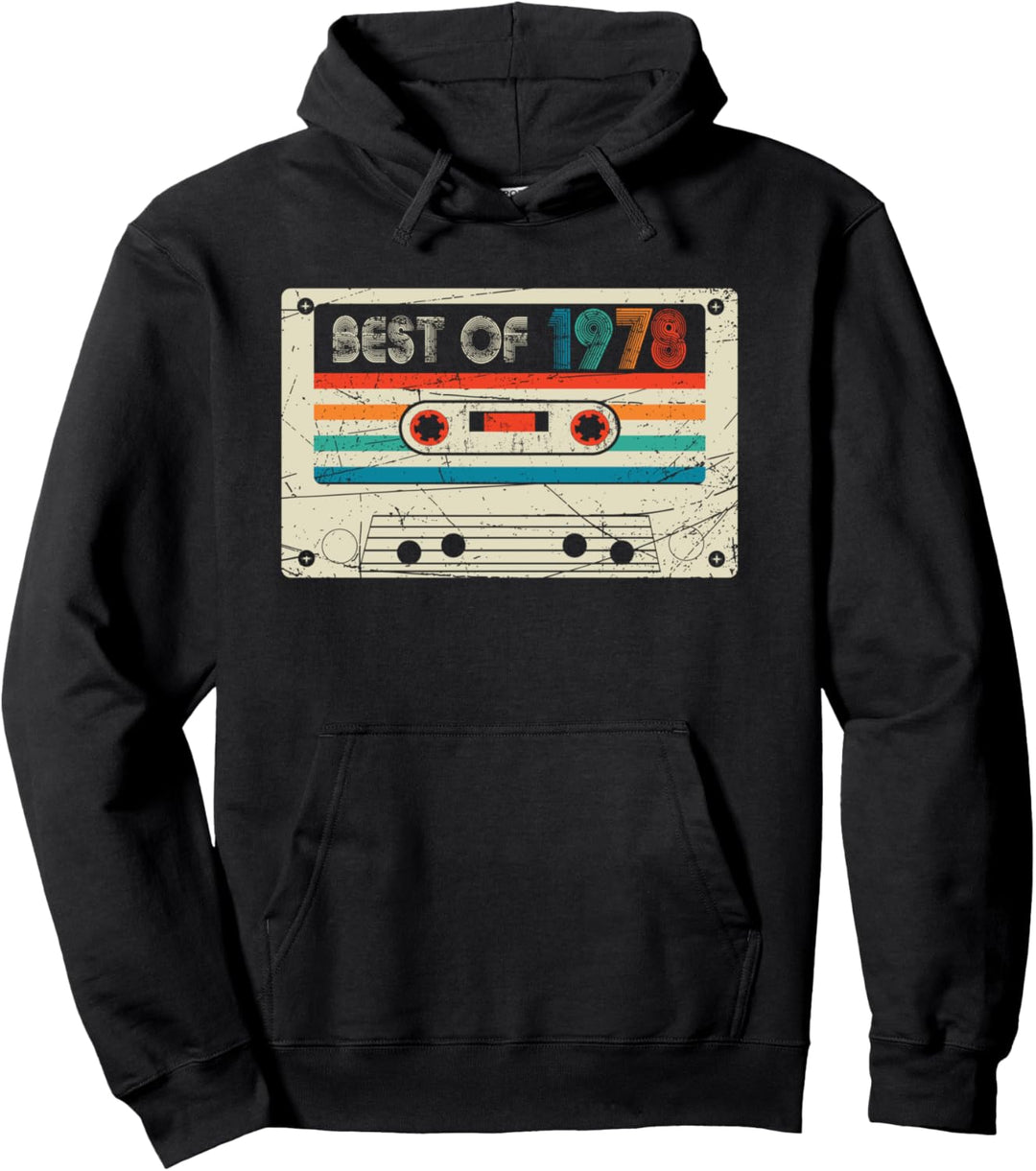 42nd Birthday Vintage Best Of 1978 Retro Funny Cassette Tape Pullover Hoodie