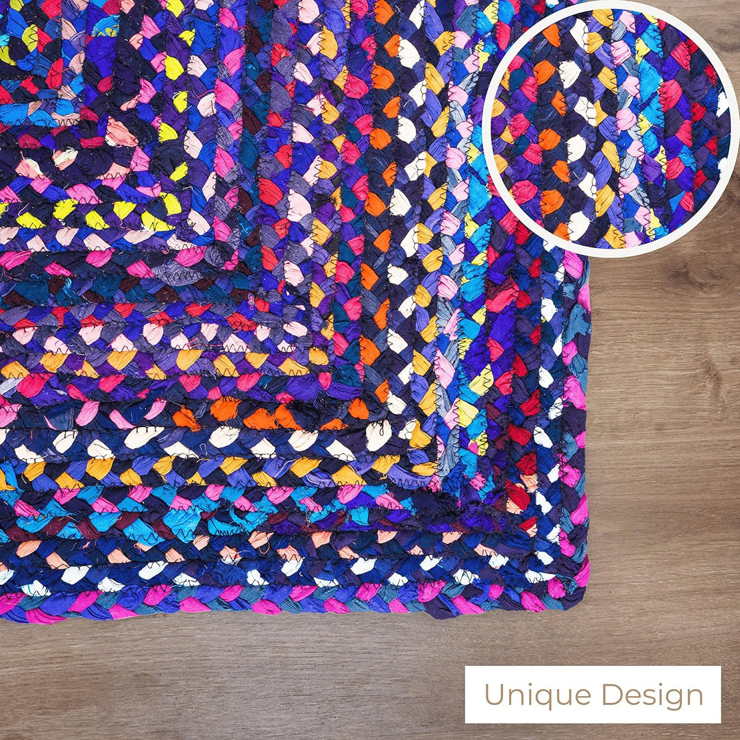 RAJRANG BRINGING RAJASTHAN TO YOU Boho Runner Teppich 2'x 3 'Reversible Hand geflochten 2' x 3' Rech