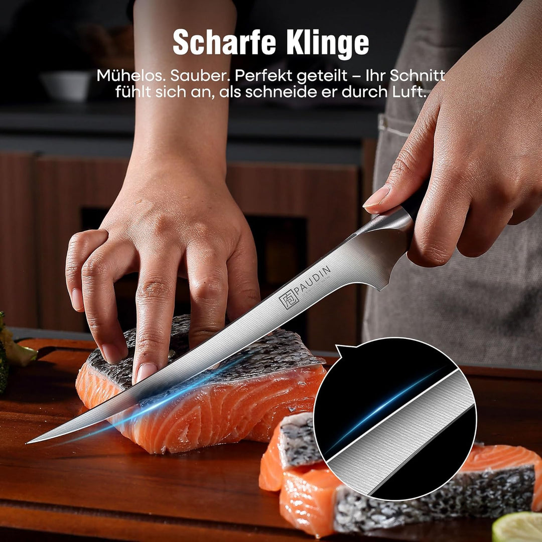 PAUDIN Filetiermesser fisch Messer 18 cm, Filitiermesser Scharf Fisch aus Deutscher Edelstahl 1.4116