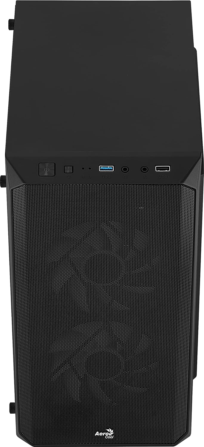 AeroCool CS107 V2, MicroATX- PC-Gehäuse, Seitenfenster, 3 x 120mm FRGB-Lüfter, CS107V2, schwarz Schw