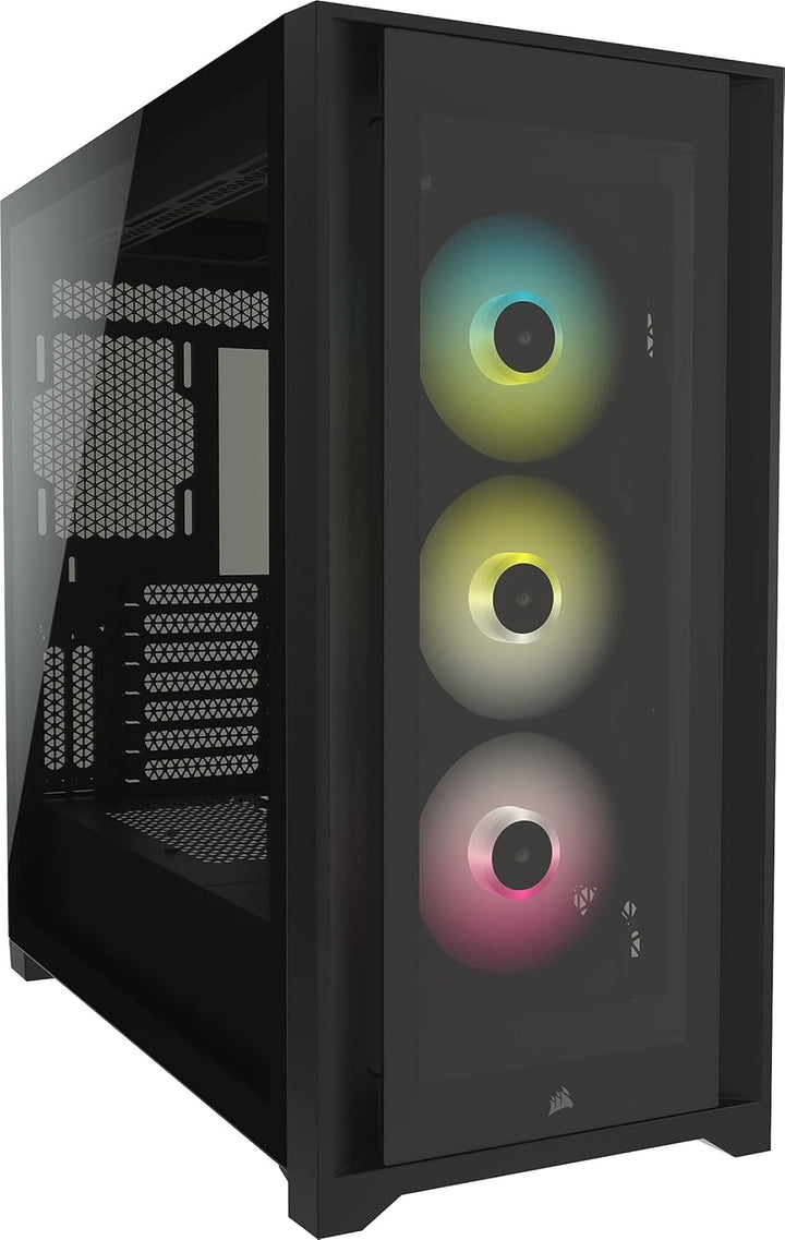 Corsair iCUE 5000X RGB Mid-Tower-ATX-PC-Smart-Gehäuse mit Gehärtetem Glas (Vier Paneele aus Gehärtet