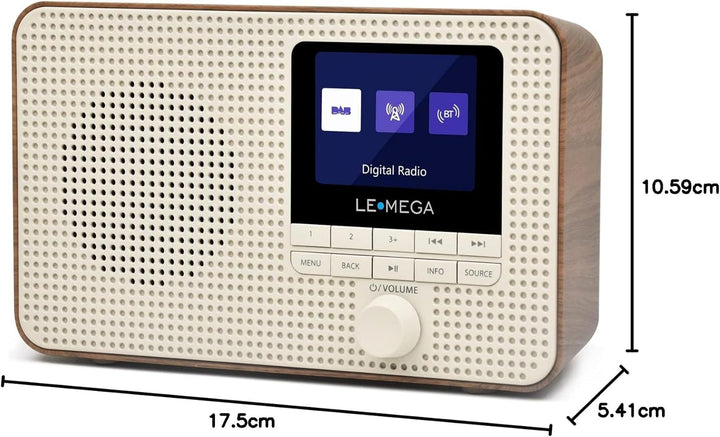 LEMEGA DR3 Tragbares DAB Plus/FM Digitalradio Batteriebetrieben,Radio Büro DAB Bluetooth, Kopfhörera