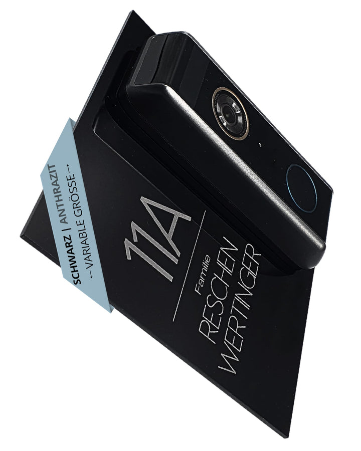 Klingelschild für Eufy Video Doorbell S330 Dual personalisiert – Acrylglas Blende mit Wunschgravur –