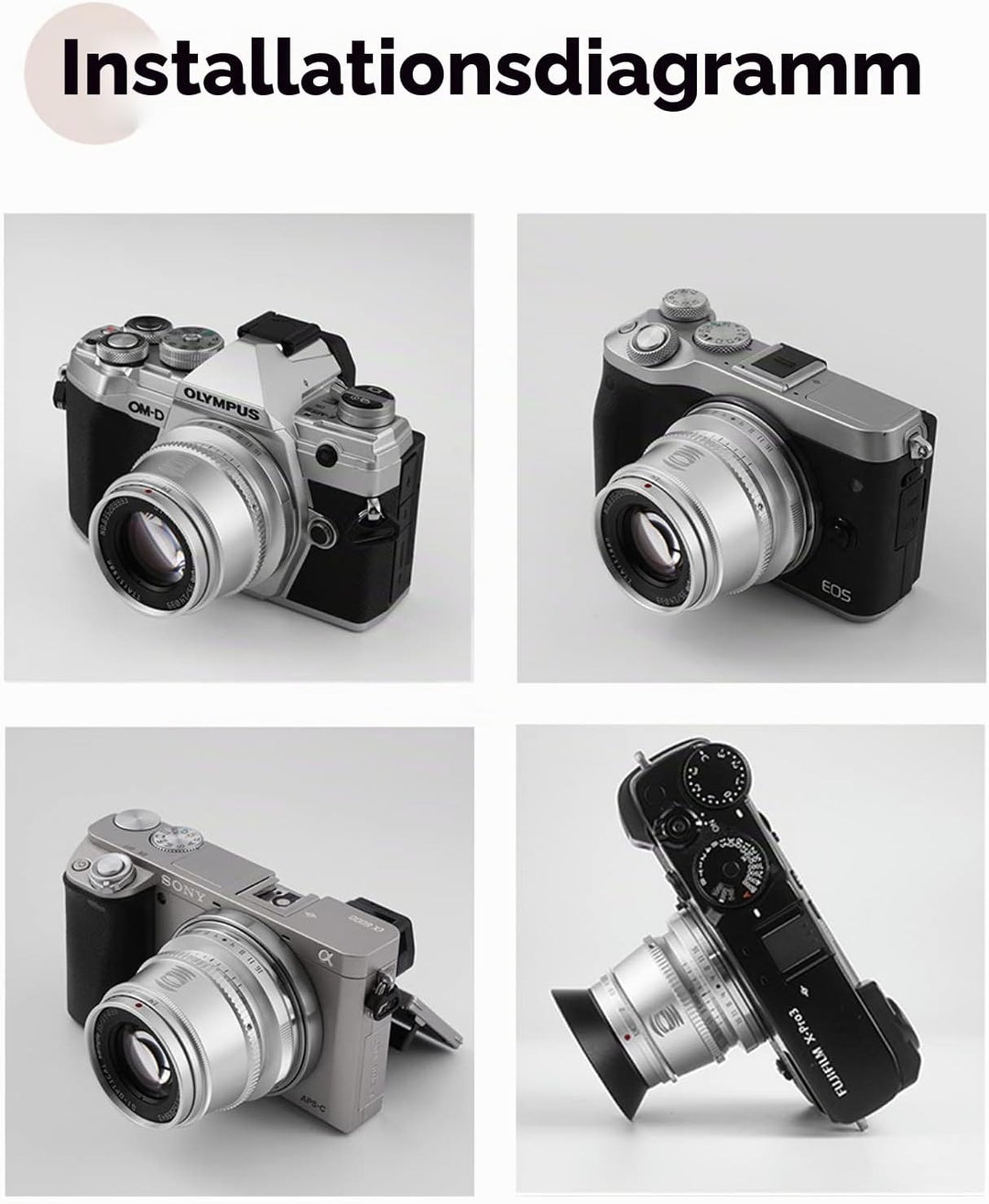 TTArtisan 35mm F1.4 Objektiv APS-C MF Kameraobjektiv kompatibel mit FX Mount Kameras X-A1 X-A10 X-M1