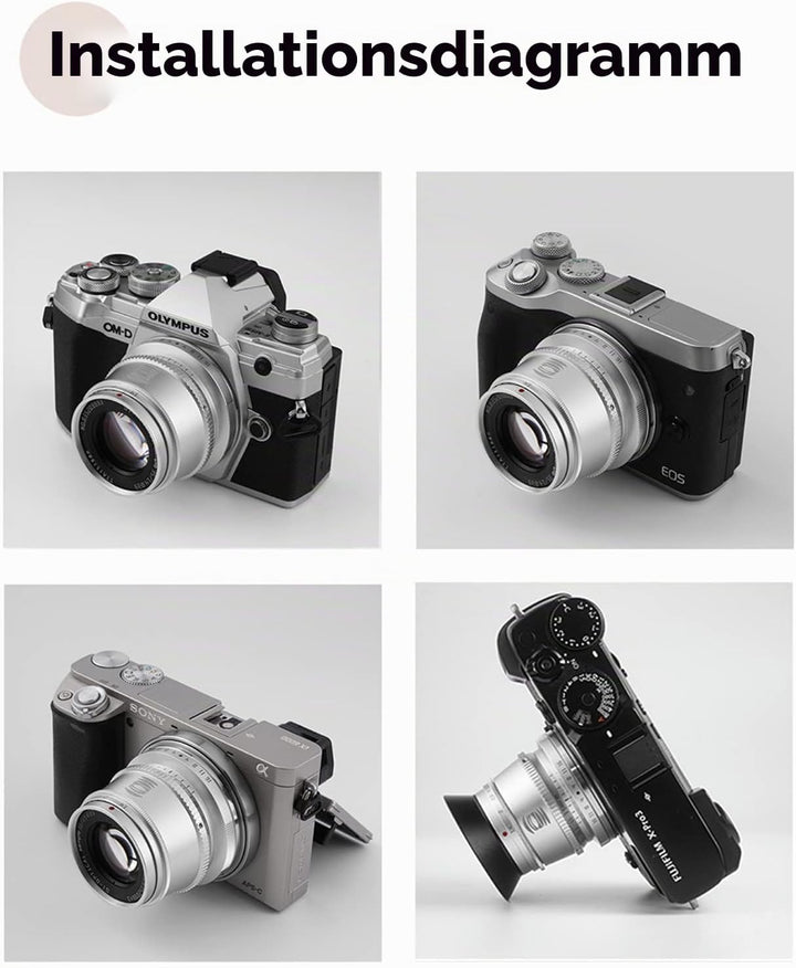 TTArtisan 35mm F1.4 Objektiv APS-C MF Kameraobjektiv kompatibel mit FX Mount Kameras X-A1 X-A10 X-M1
