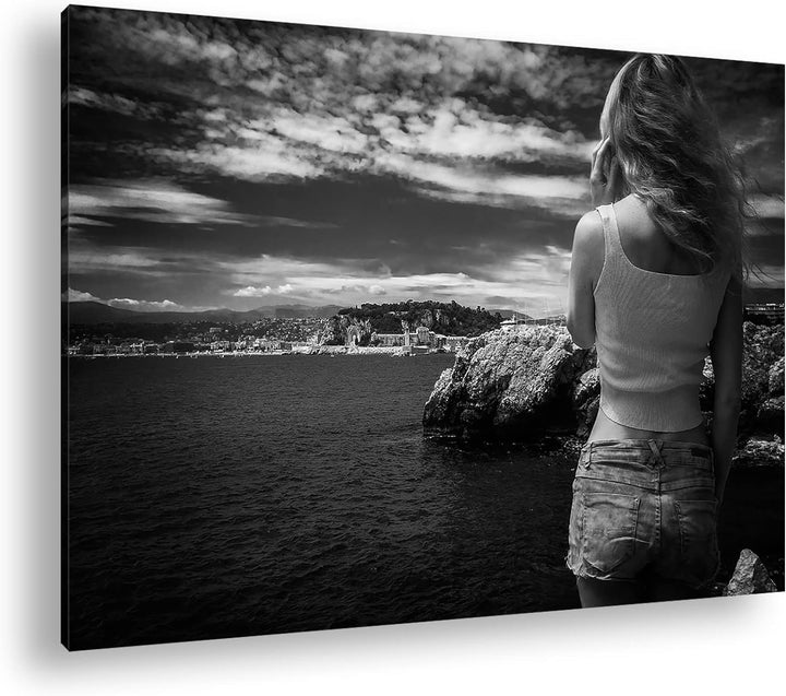 deyoli Blick auf die Küste Format: 100x70 cm als Leinwandbild, Motiv fertig gerahmt auf Echtholzrahm