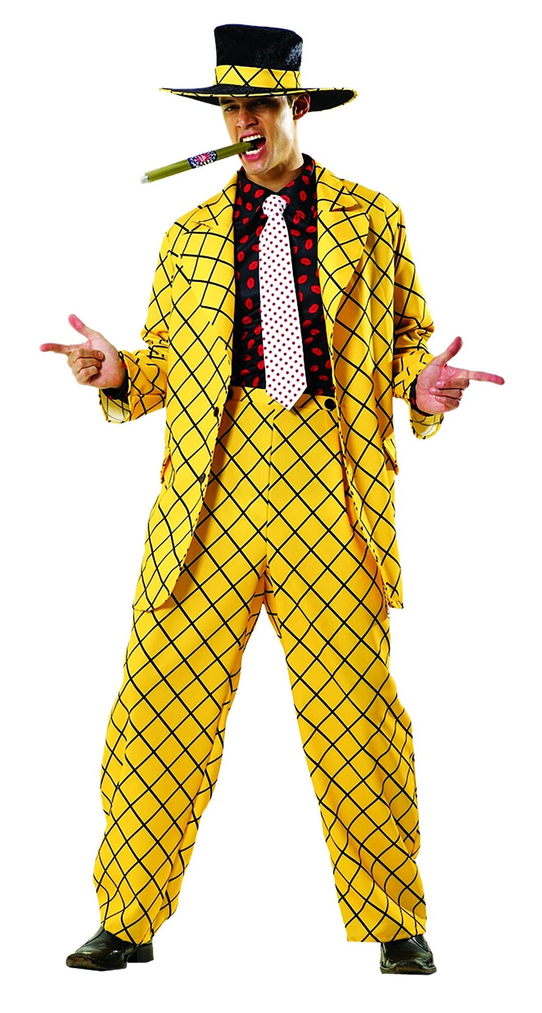 Foxxeo 10228 | Pimp Daddy Zuhälter Kostüm gelb M-L, M-L