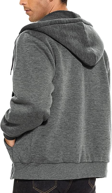 SwissWell Hoodie Herren Reissverschluss Sweatjacke Fleece Kapuzenjacke 3XL 0652-grau, 3XL 0652-grau