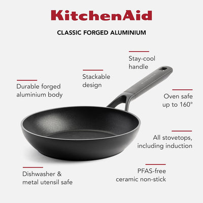 KitchenAid Classic Forged Bratpfanne (20cm), hart anodisiert, PFAS-freie gesunde keramische Antihaft