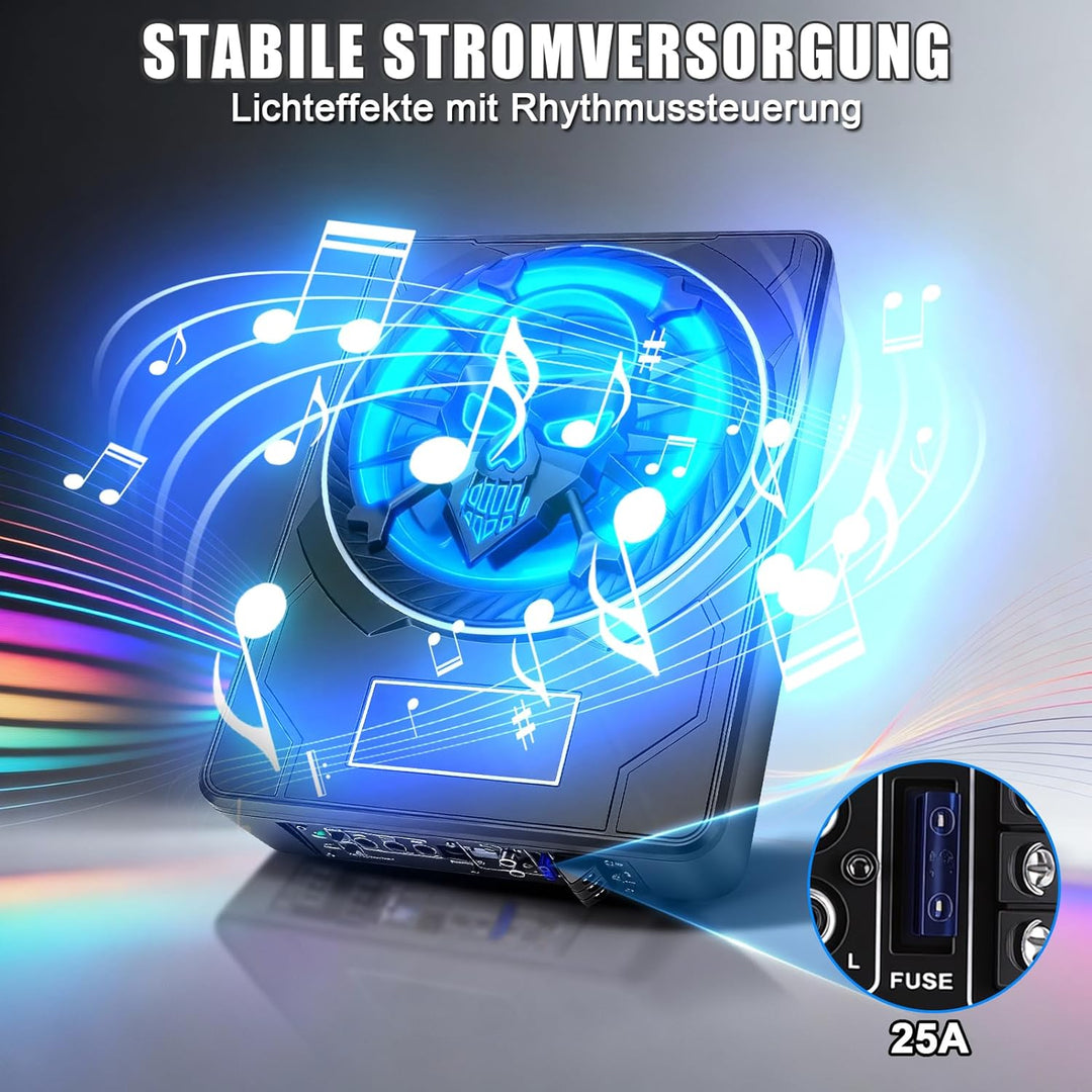 Fahrzeug Aktiver Subwoofer 10 Zoll Ultra Dünn Unter Sitz 800W Peak 220W RMS Aktives Bassmodul Integr