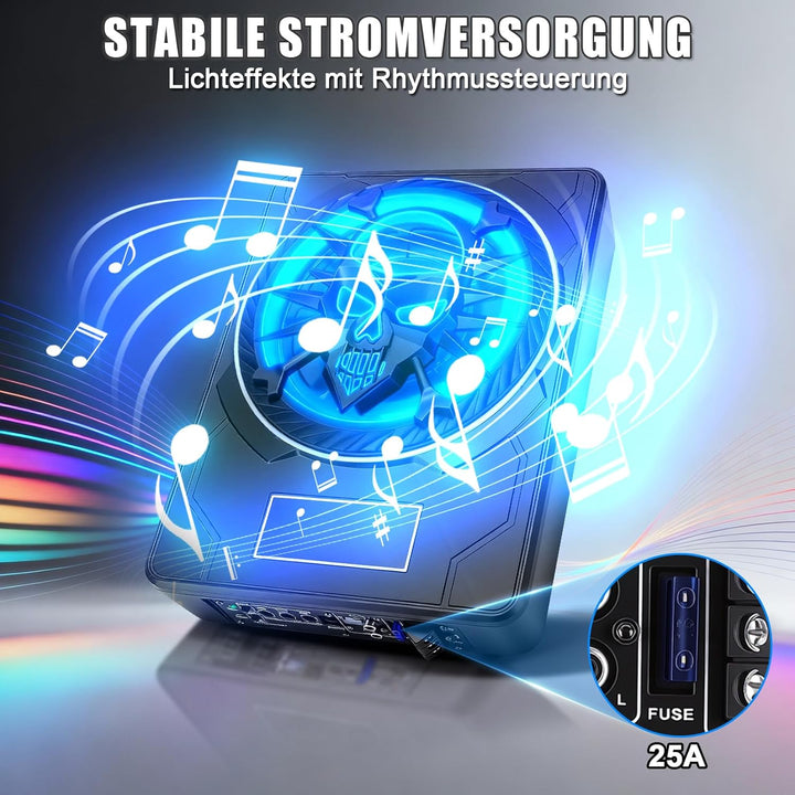 Fahrzeug Aktiver Subwoofer 10 Zoll Ultra Dünn Unter Sitz 800W Peak 220W RMS Aktives Bassmodul Integr