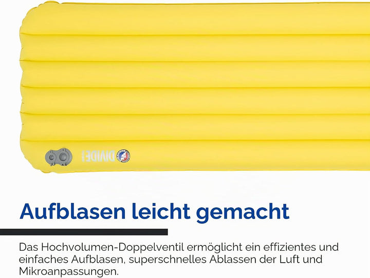 BIG AGNES Divide Insulated | leichte, kompakte 3-Jahreszeiten-Luftkammer-Isomatte | breit lang | War