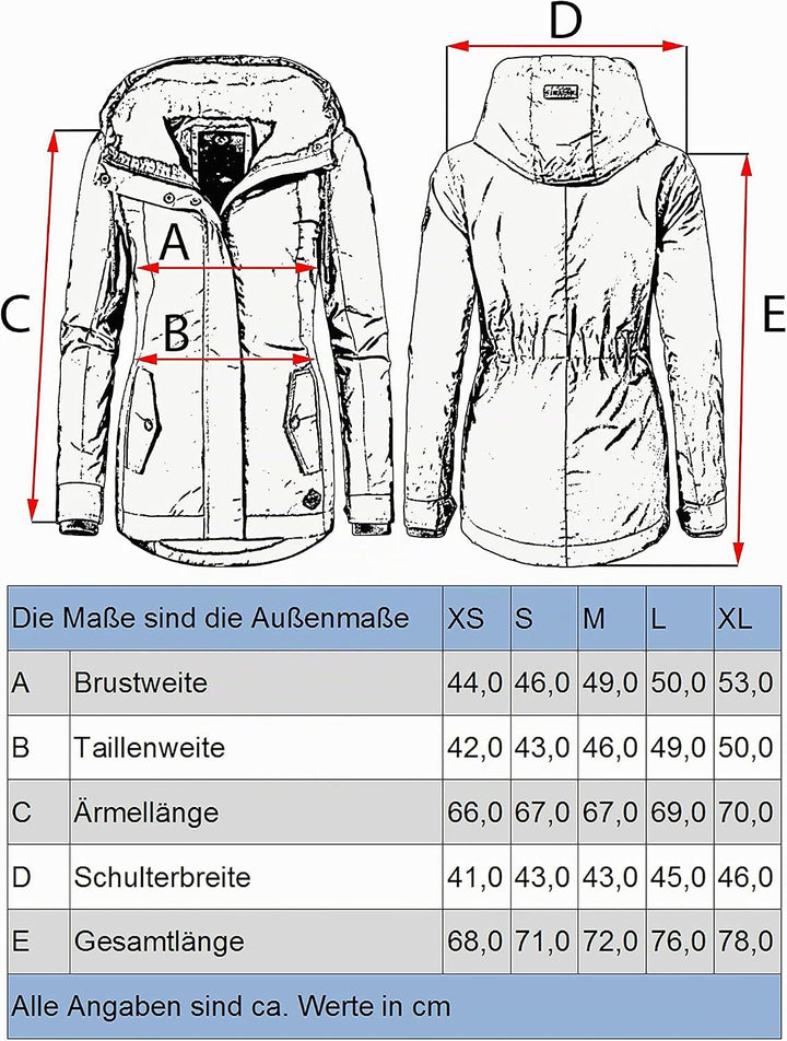 Ragwear Damen warme Winterjacke kurz mit Kapuze Monade XS-6XL M Brown Sugar24, M Brown Sugar24
