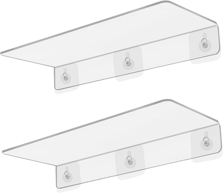 2pcs 16x6x2 Zoll klares Acrylfensterregal -Extender mit Saugnäpfeln, Innenanlagen -Sill -Halter für