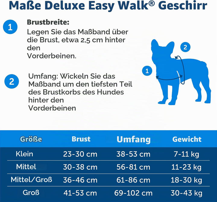 PetSafe Deluxe Easy Walk Hundegeschirr Stahlgrau / Schwarz Medium/Large, Stahlgrau / Schwarz Medium/