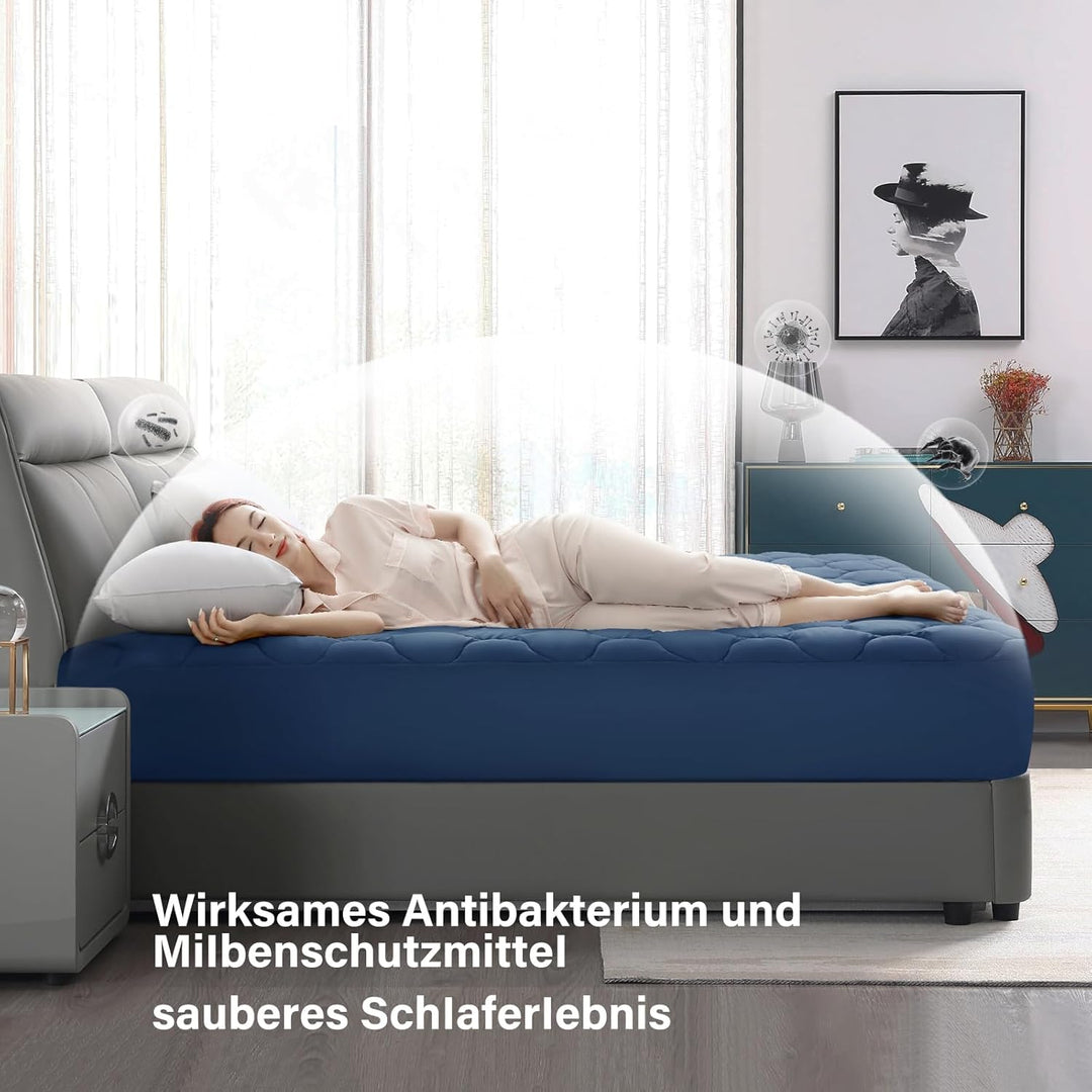 DUANDUAN Matratzen Topper 140x200cm,weicher Topper, Matratzenauflage mit tiefen Taschen,Maschinenwas