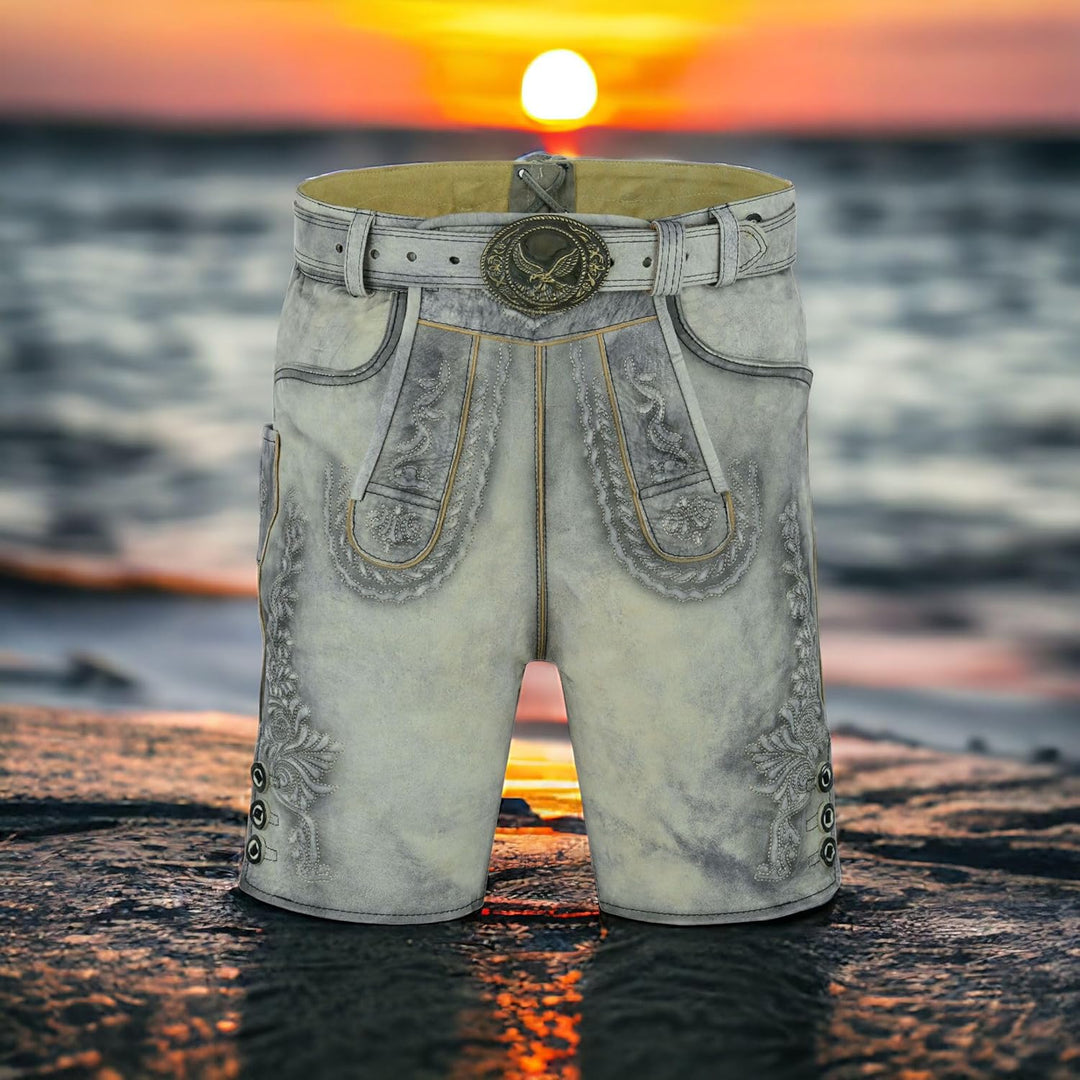 Sterling Sports Herren Trachten Lederhose Oktoberfest Trachtengürtel Bayern Braun Grösse 46-64 48 Ku