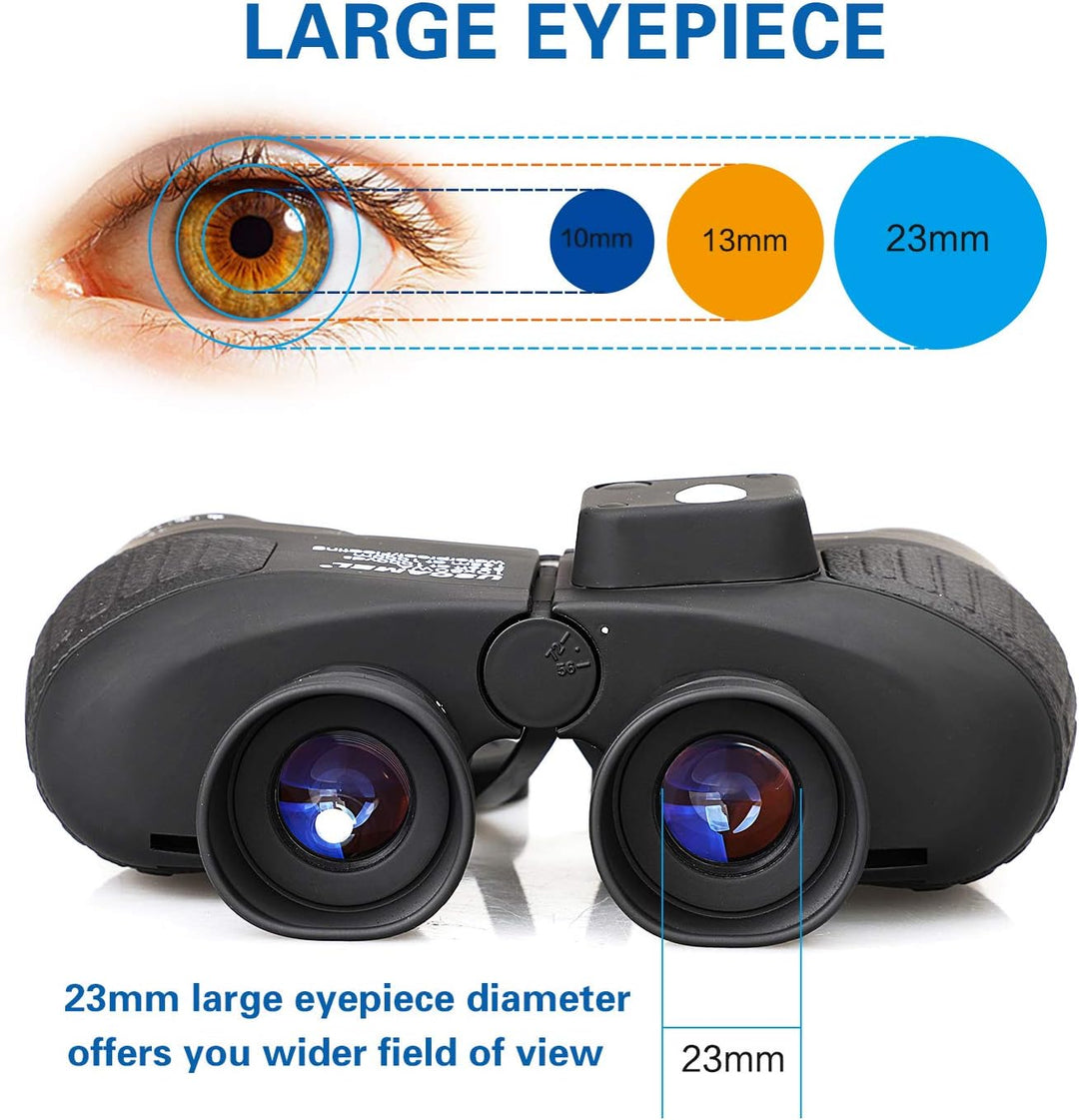 USCAMEL 10X50 Fernglas Kompakt, HD Militär Feldstecher mit Reichweitenanzeige, Multifunktions-Kompas