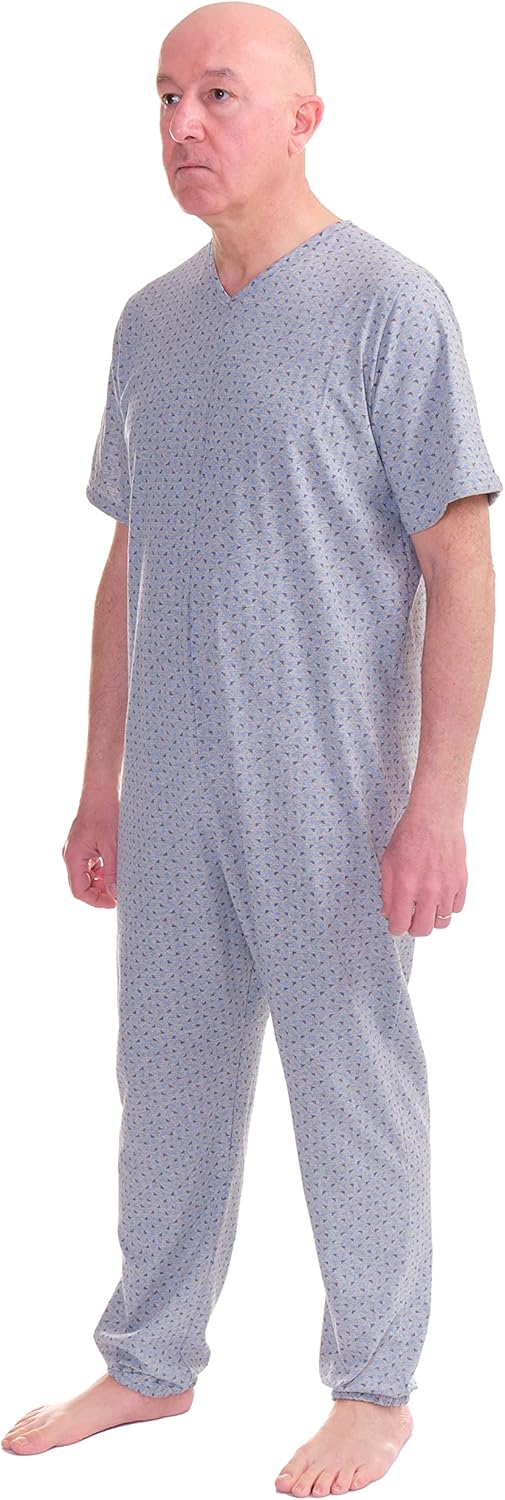 FERRUCCI COMFORT Schlafanzug für Gesundheit, Kurzarm, 1 Reissverschluss, hinten hinten, für den Somm