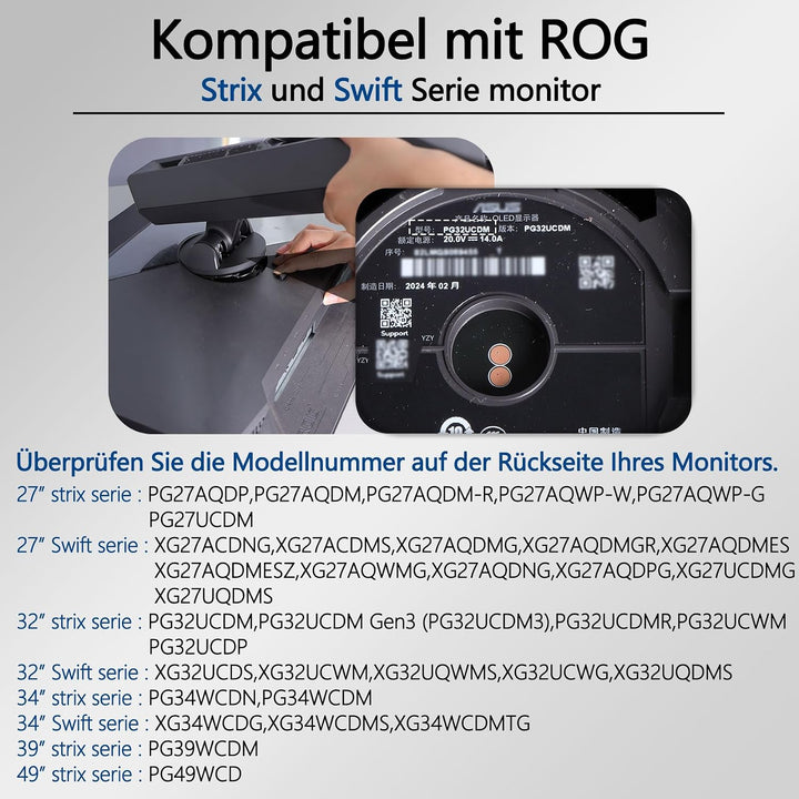 Originaler PG27AQDP VESA-Adapter kompatibel mit ASUS ROG XG27UCDMG,PG27UCDM,XG27ACDNG,XG27AQDNG,XG27