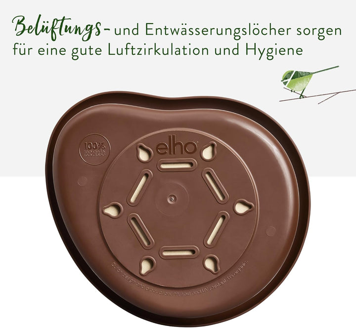 Elho Organic Bird House 25cm - Vogelhaus - für über 11 Arten - 100% Recyceltem Plastik - L27.4 x B16
