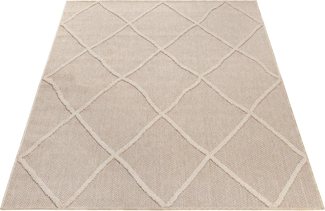 HomebyHome In& Outdoor Teppich Wetterfest, Grau 80x150 cm Teppich Küche, Waschbarer Küchenläufer Fla