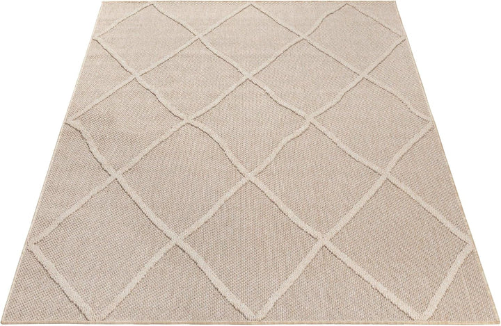 HomebyHome In& Outdoor Teppich Wetterfest, Grau 80x150 cm Teppich Küche, Waschbarer Küchenläufer Fla