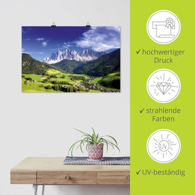 ARTland Poster Kunstdruck Wandposter Bild ohne Rahmen 120x80 cm Querformat Alpenbilder Landschaft Be