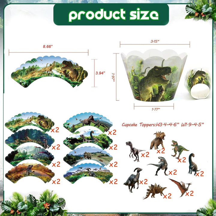 3 Tier Dinosaurier Kuchen Stand, Cupcake Turm, 12Pcs Dinosaurier Kuchen Surround Dinosaurier Thema G