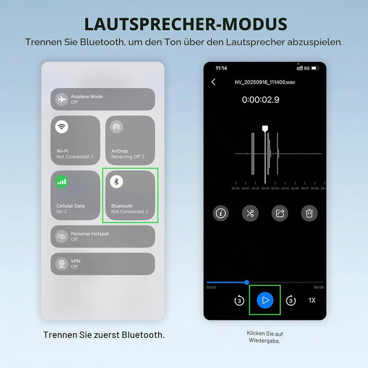 NEEWER KM23B Drahtloses Lavalier Mikrofon Bluetooth App Steuerung, kompatibel mit iPhone und Android