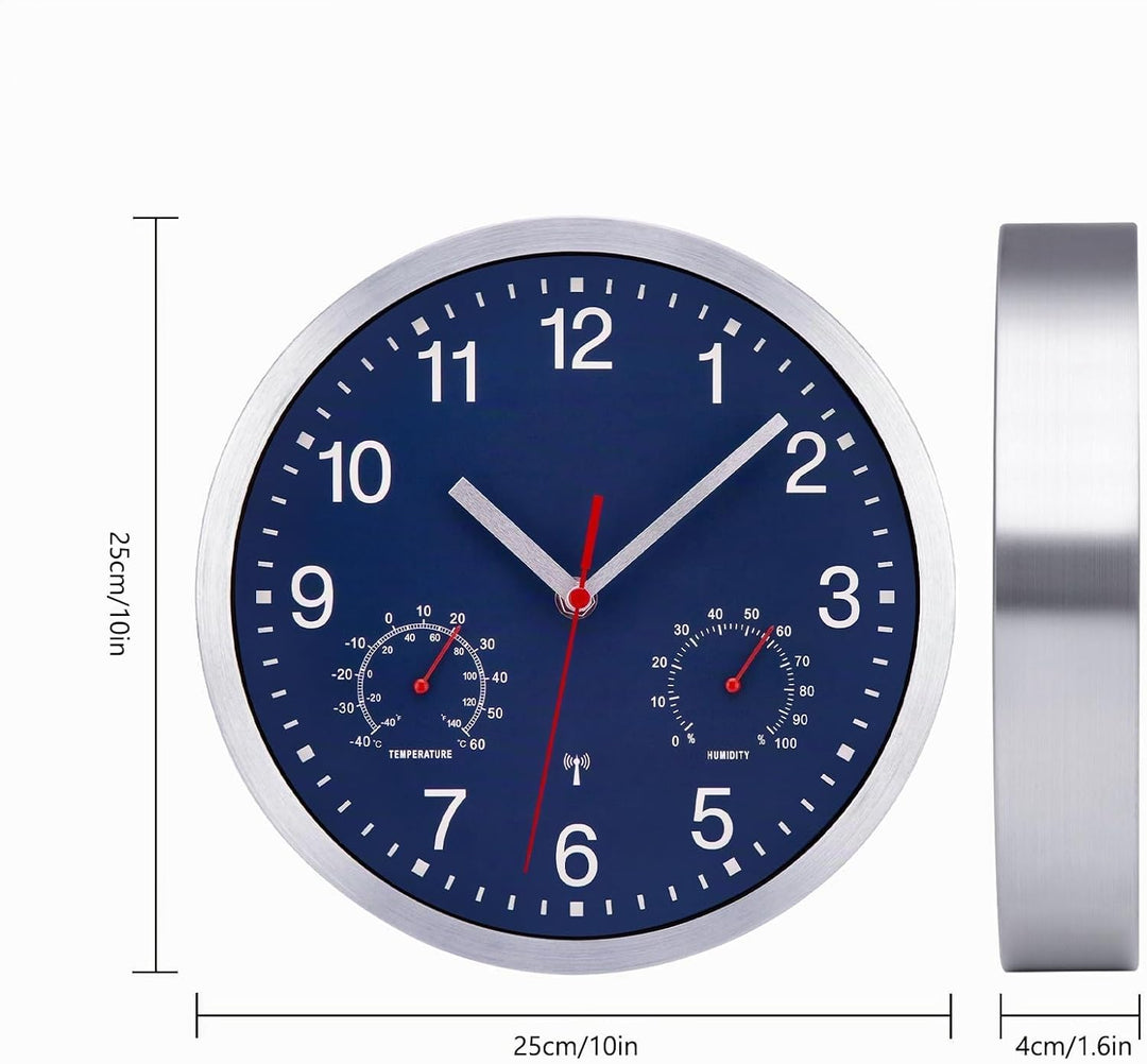 25cm Funkuhr Wanduhr Ohne TickgeräUsche Lautlos Quarz Batterie Betriebene Gross Wanduhr Einfach zu L