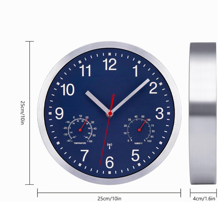 25cm Funkuhr Wanduhr Ohne TickgeräUsche Lautlos Quarz Batterie Betriebene Gross Wanduhr Einfach zu L
