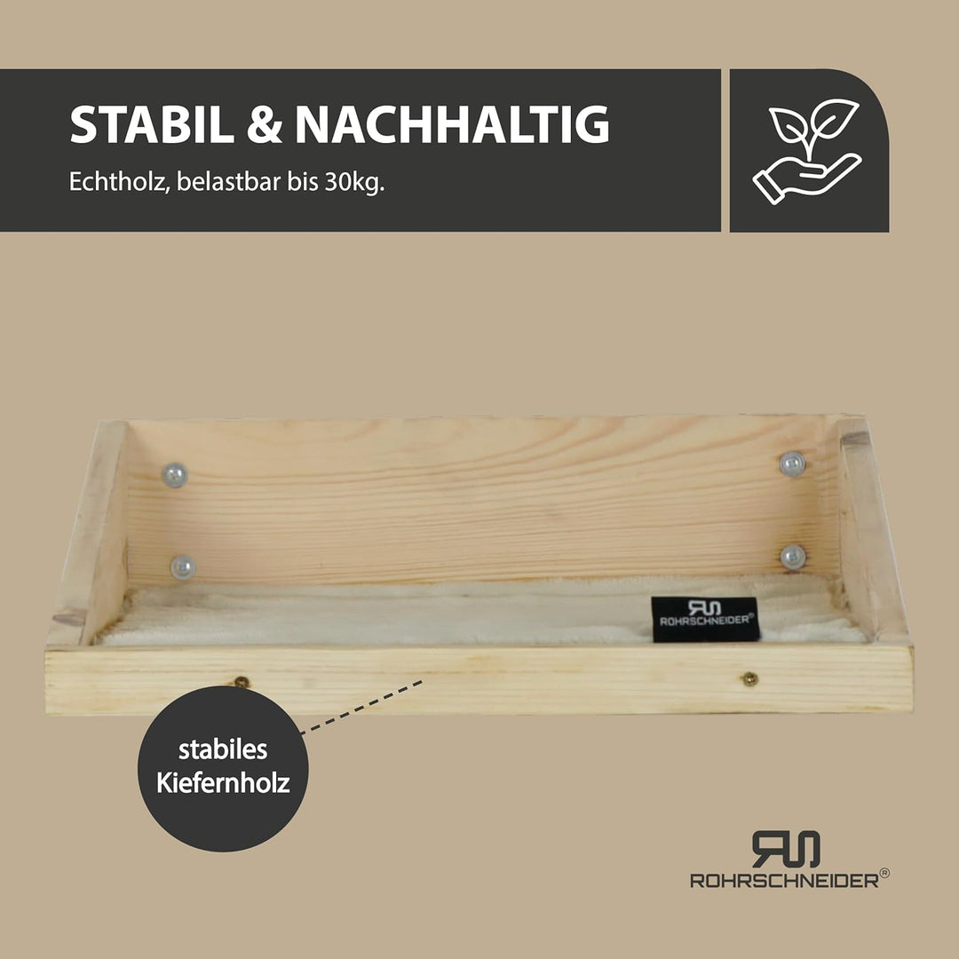 Rohrschneider Katzenbett Wand | Made in EU | Kletterwand Katzen | aus Kiefernholz | belastbar bis 30