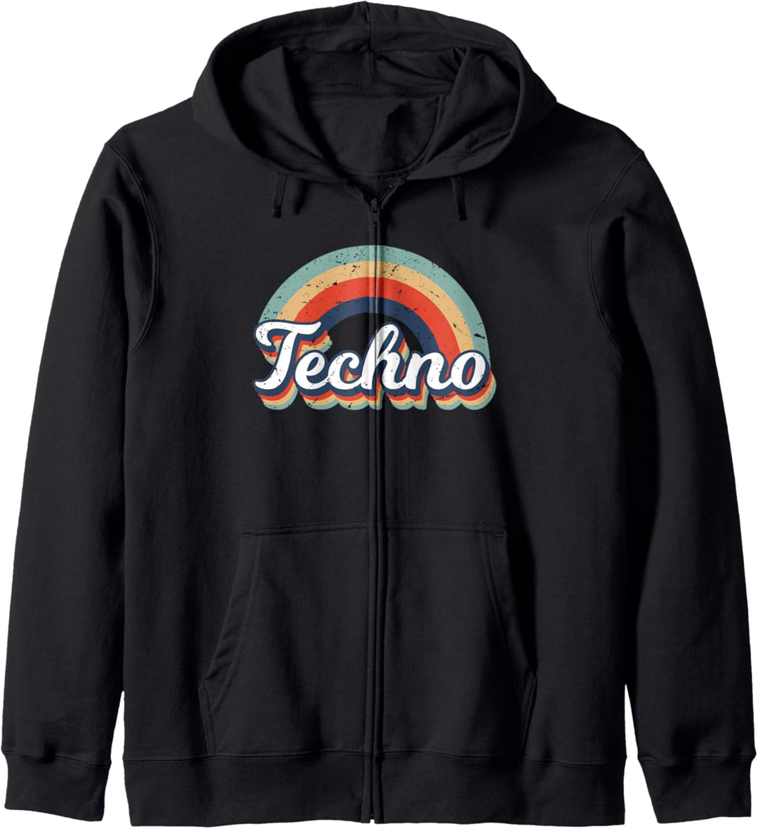 Retro Vintage Techno, EDM Party Elektrohaus Musik Festival Kapuzenjacke