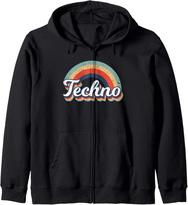 Retro Vintage Techno, EDM Party Elektrohaus Musik Festival Kapuzenjacke