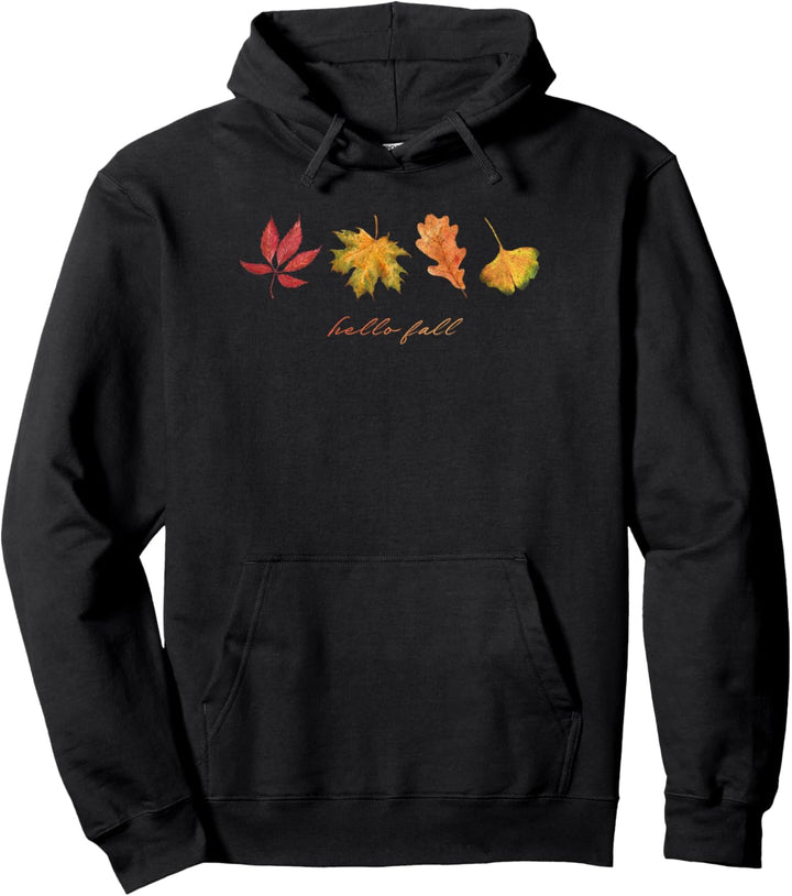 Trendy Hello Fall Leaves Pullover Hoodie