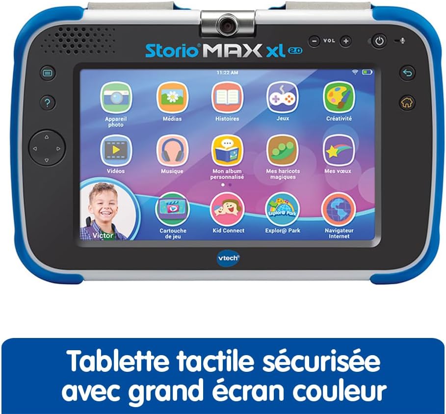 VTech – Tablet Storio Max XL 2 blau – 7 Zoll Kinder-Tablet 1% Lernfunktion – französische Version Ei