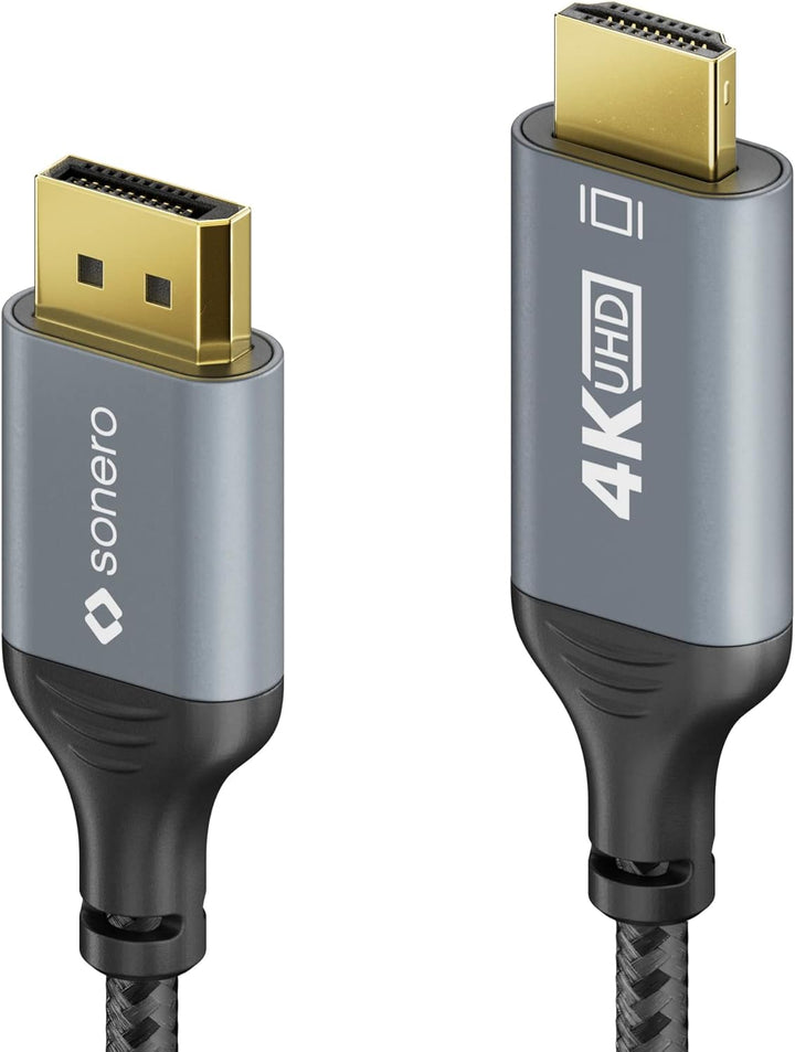 Sonero® 4K DisplayPort 1.2 auf HDMI 2.0 Kabel, DisplayPort Stecker auf HDMI Stecker, 4K 60Hz, 2K 120