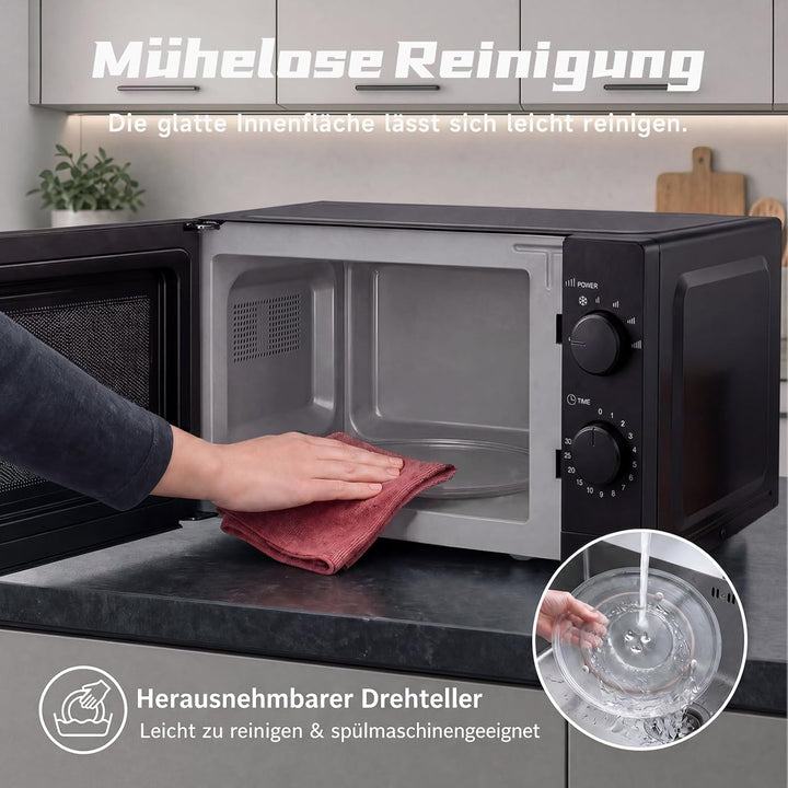 Galanz Retro Mikrowelle 0,7L Studenten - Kompakte 700W Mikrowelle Spar 8–12€/Monat fur Studentenwohn
