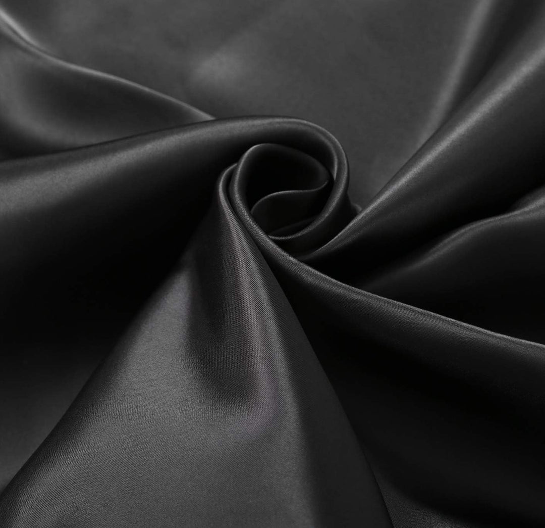 Damier Bettwäsche 135x200cm Schwarz Satin Bettbezug Set Uni Einfarbig Deckenbezug Hochwertiges Delux