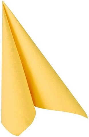 Premium Servietten "ROYAL Collection" 1/4-Falz 40 cm x 40 cm gelb für Hochzeitsfeier. Menge: 250 St