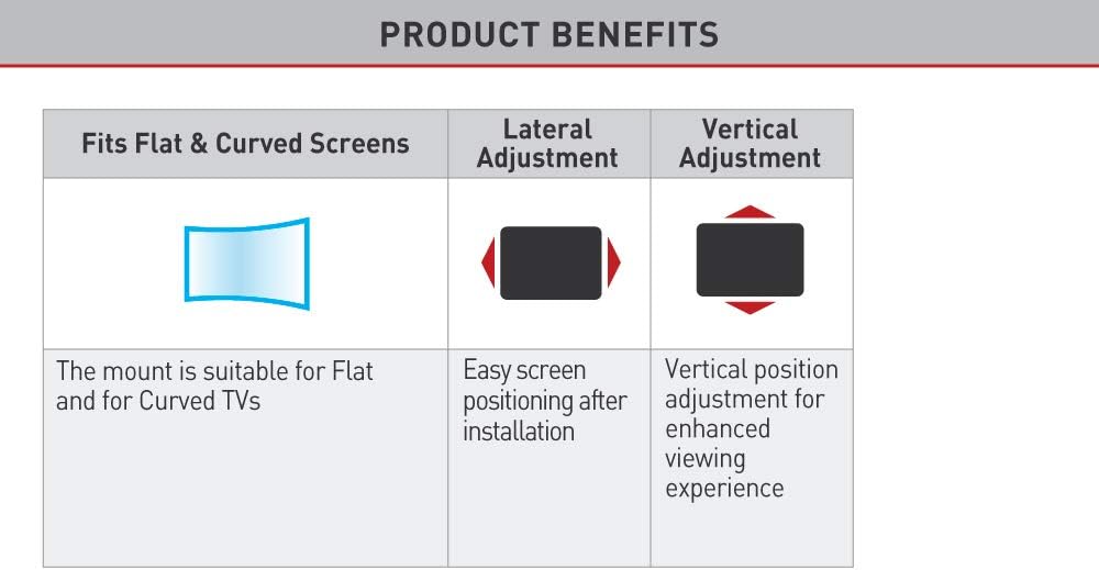 Barkan Universal Soundbar Halterung &amp; Regal Multimedia, für die Montage über oder unter TV, für 13 -