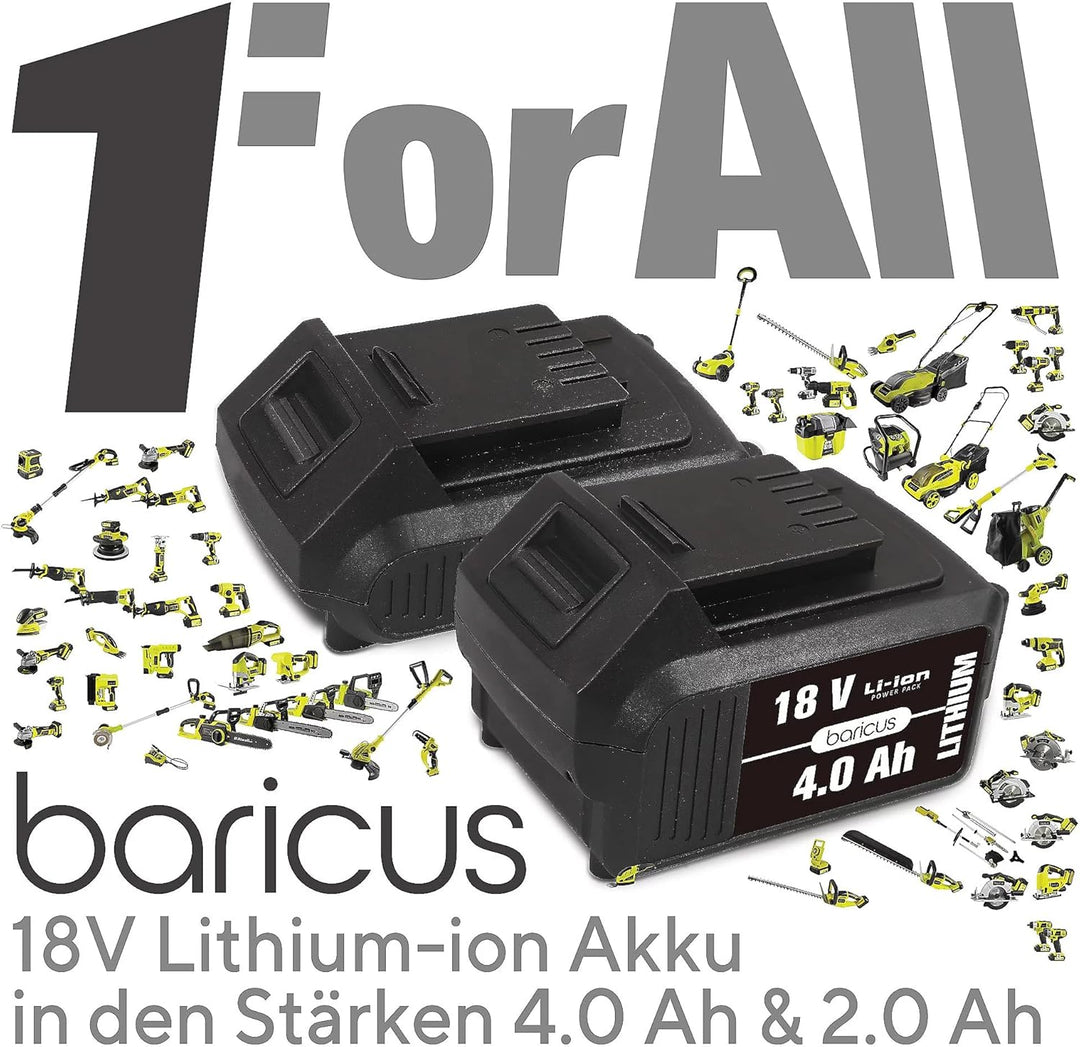 Baricus Schnellladegerät 18V – Ladegerät geeignet für alle 18V 2Ah & 4Ah Baricus Akkus - B-Ware