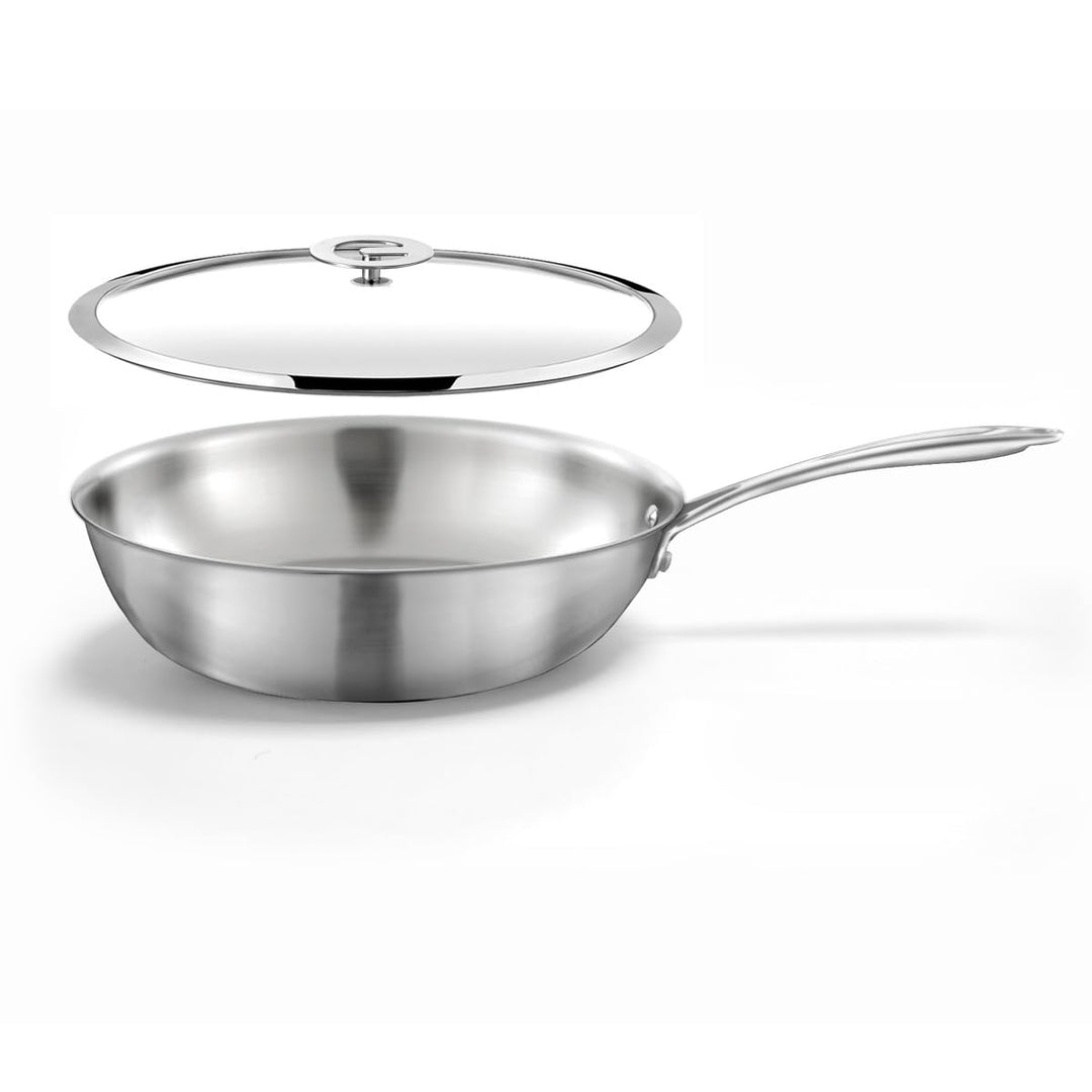 Cuisinox Gourmet Wok 28 cm Edelstahl – Triply – für alle Herdarten einschliesslich Induktion geeigne