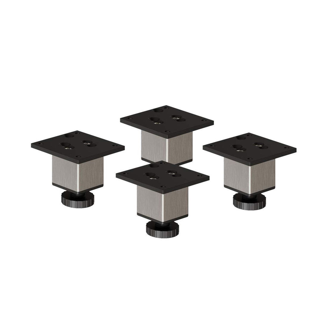 Sossai Exklusiv Möbelfüsse E4MF, höhenverstellbares 4er Set, Höhe: 60 mm, INOX, aus Aluminium 45 x 4