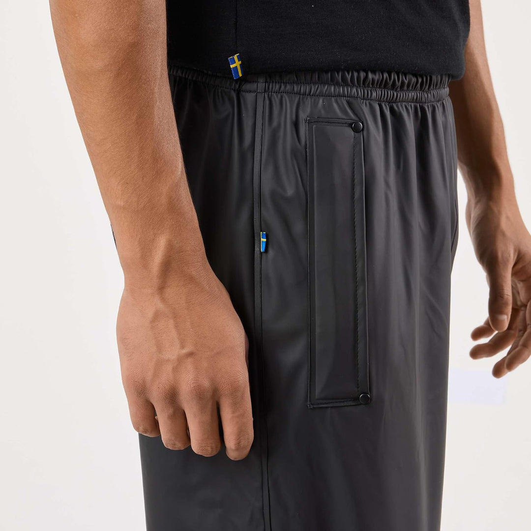 Swedemount Väderöarna Regenhose für Herren wasserdichte und Winddichte Hose S Black/Black, S Black/B