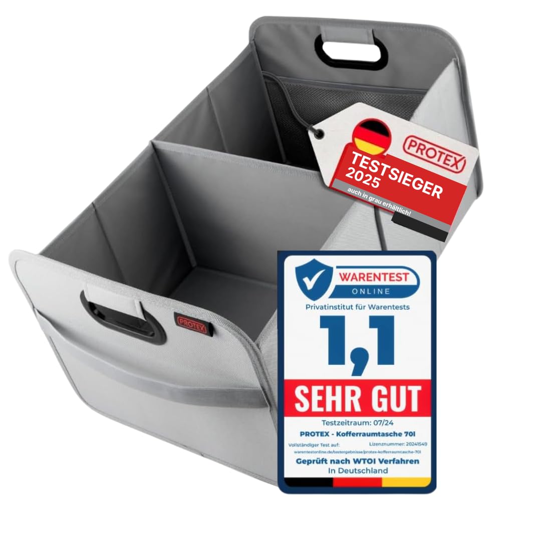 PROTEX Kofferraum Organizer [Testsieger 2025] 44L Auto Kofferraumtasche | Organizer Auto | Faltbare,