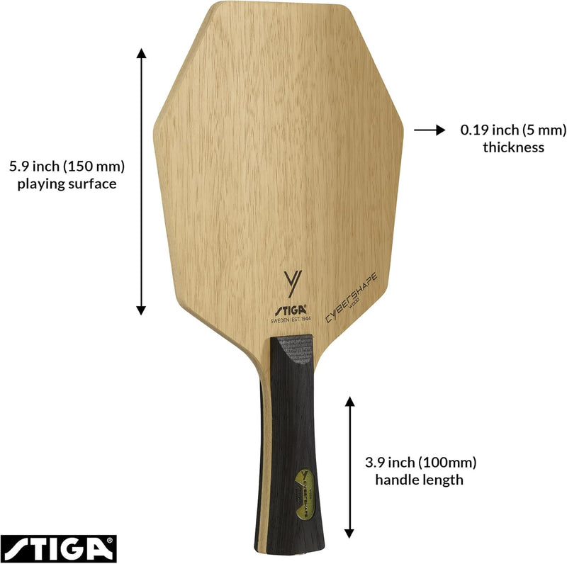 Stiga Tischtennisholz Cybershape Wood mit CWT Custom Weight Technology Konkav, Konkav